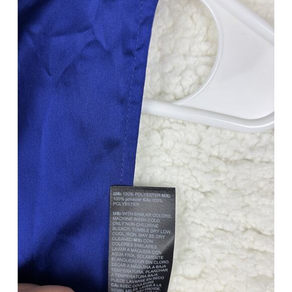 Royal Blue Halter Blouse M Satin Feel Sleeveless Elegant Chic Party Top - Picture 4 of 4